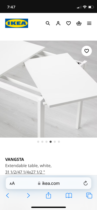 IKEA VANGSTA ホワイト 伸長式テーブル せんし