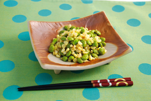 とうもろこしと枝豆の炒め物